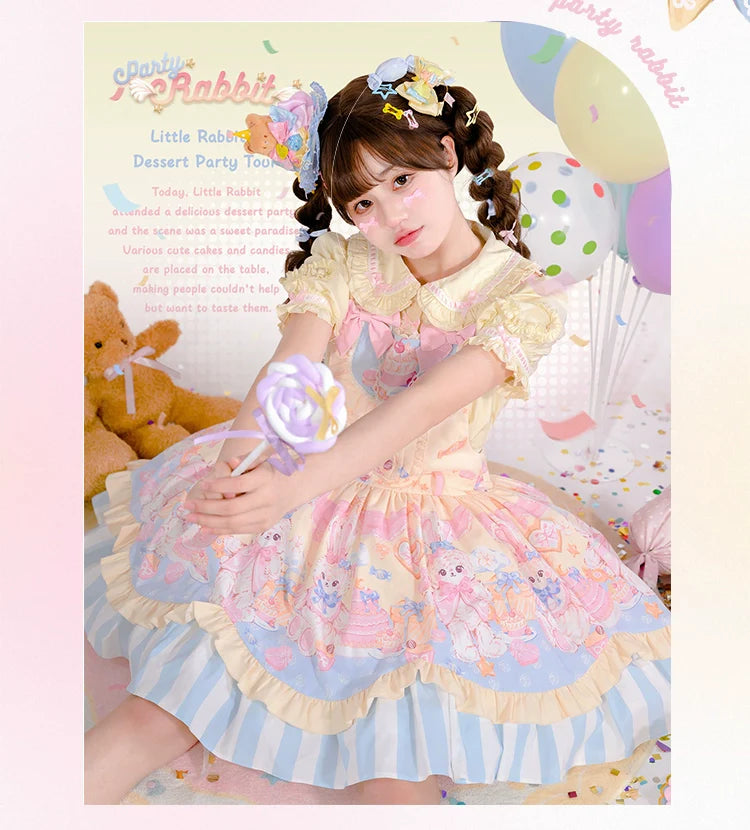 Mewroco - Party Bunny - Sweet Lolita Salopette Cute Daily Lolita Dress