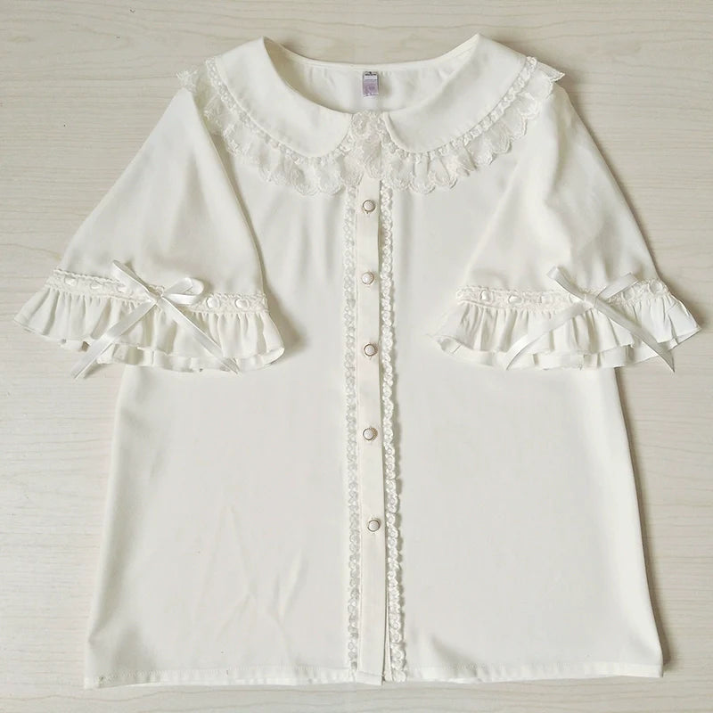 Youlan Lane - Chiffon Peter Pan Collar Kawaii Lolita Blouse
