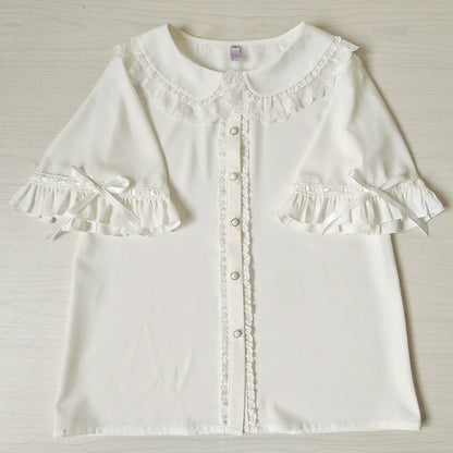 Youlan Lane - Chiffon Peter Pan Collar Kawaii Lolita Blouse
