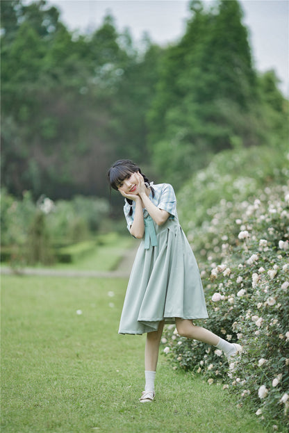 EESSILY - Macaron Waffle - Kawaii Lolita Short Sleeve Summer OP