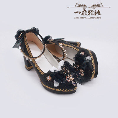 One Night - Bright PU Wedding Lolita Thick High Heels