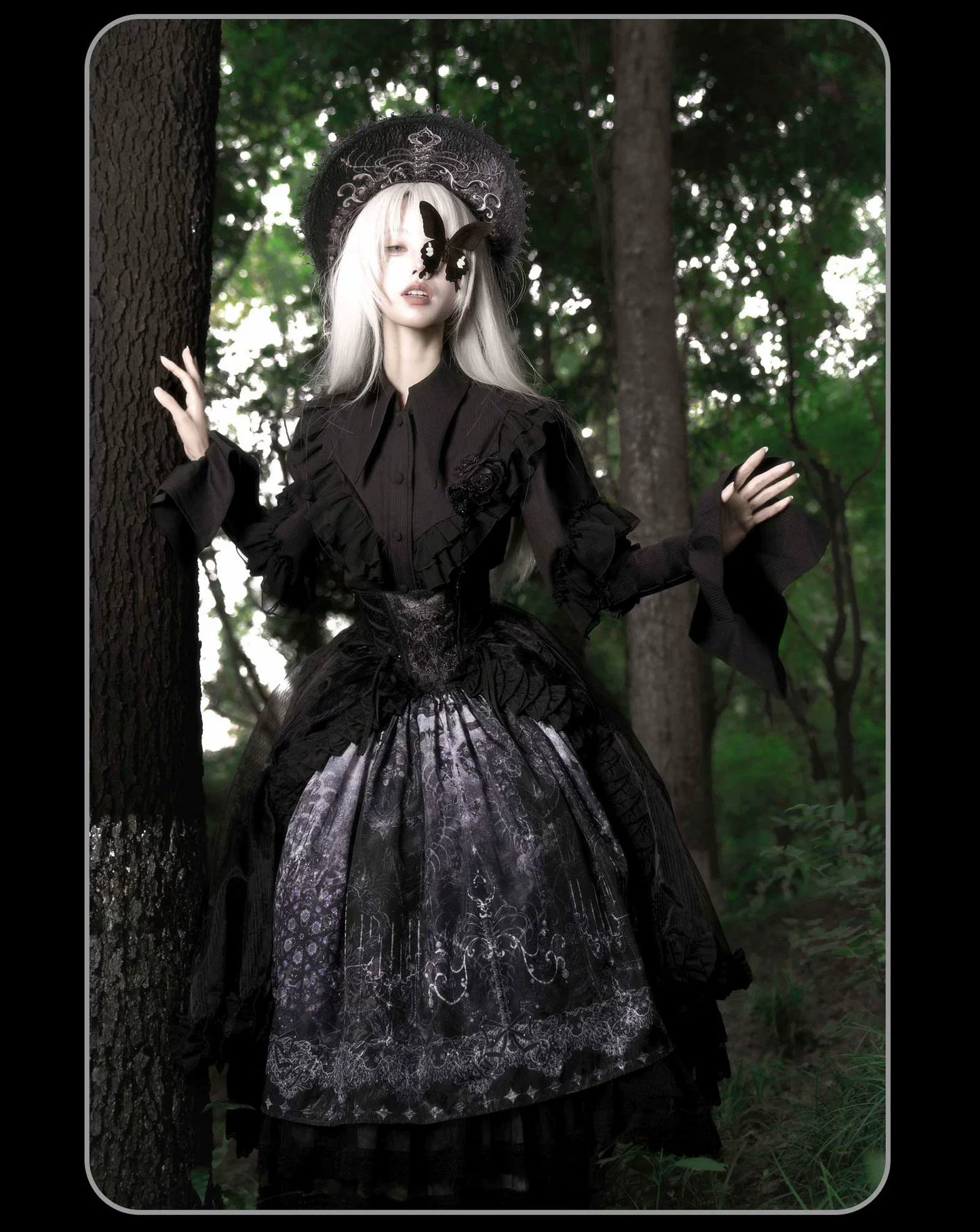 Susin Lolita - Bone-Eroded Butterfly - Gothic Lolita JSK & SK Set