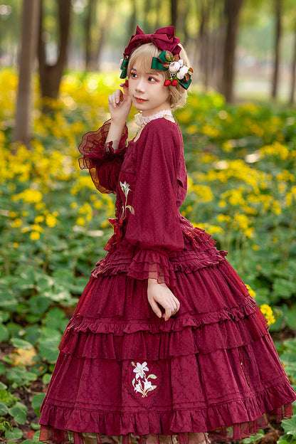 Infanta - Melaleuca Lily - Embroidery Country Lolita Blouse and Skirt