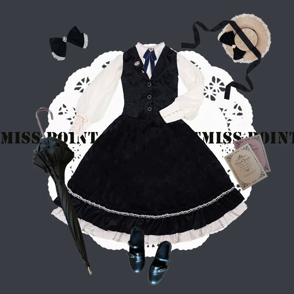 Miss Point - Rose Doll - Retro Lolita Vest Velvet Lolita Waistcoat