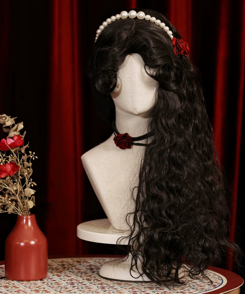 Mabuxi - Gypsy Rose - Black Retro Lolita Curly Wigs Fluffy Sheep Curl Wigs