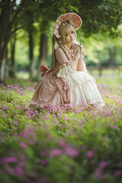 Miss Point - Lilyka Garden - Classic Lolita OP Dress Set Elegant Floral Wall Princess Sleeve