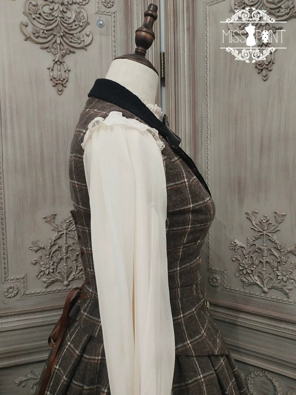 Miss Point - Rose - Elegant Lolita Pliad Print Vest Customized