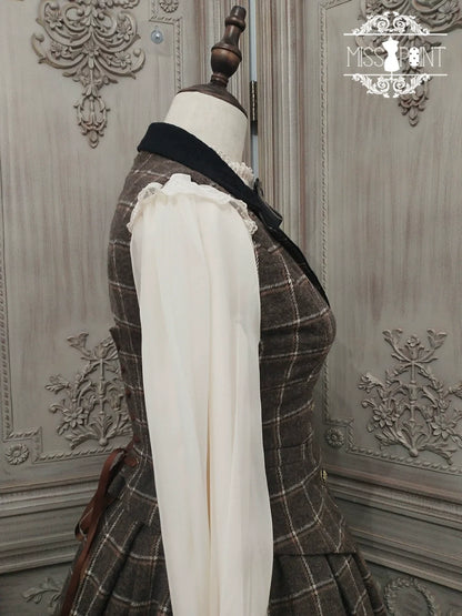 Miss Point - Rose - Elegant Lolita Pliad Print Vest Customized