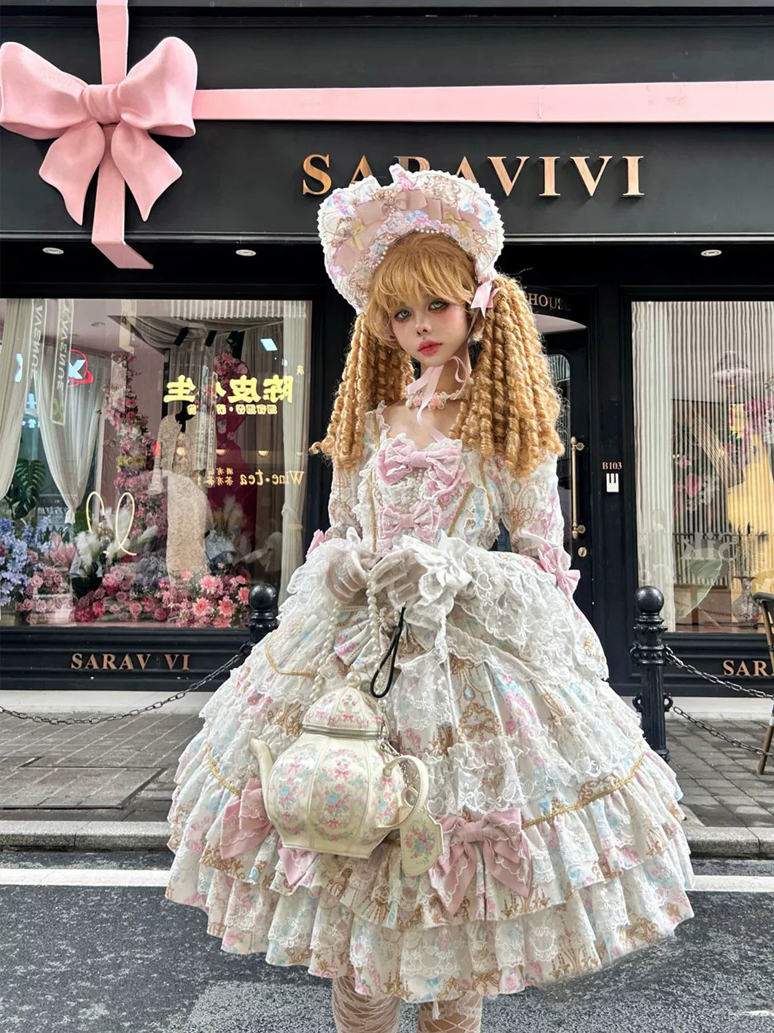 Hanguliang - Candlelight Sonata - Sweet Lolita Long Sleeve OP, Tiered Ruffles