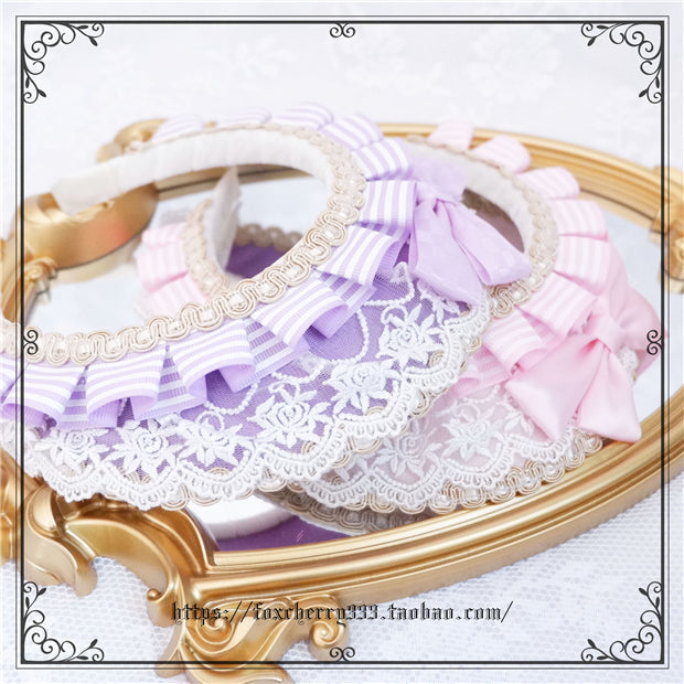 Foxcherry-Sweet Lolita Striped Maid Headdress Multicolors