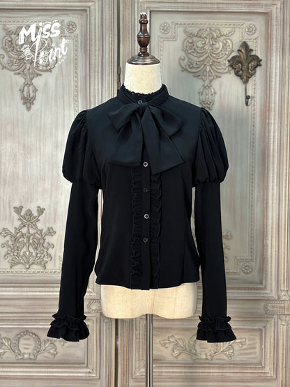 Miss Point - Classical Chocolate - Classic Lolita Blouse Customized Reteo Lolita Shirt