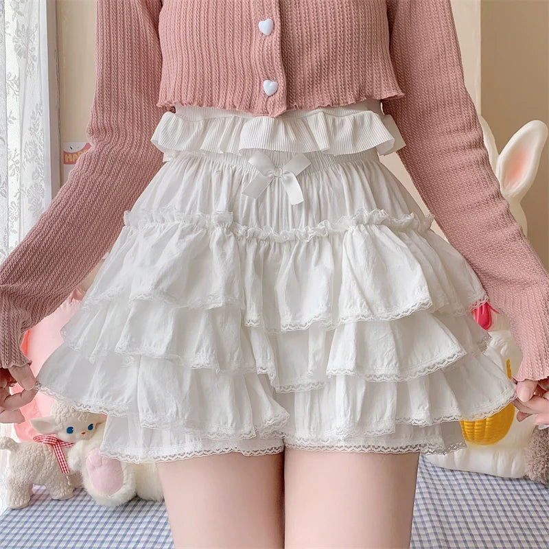 Sugar Girl - Cotton Lolita Bloomer, Loose Ruffled Hem Petticoat