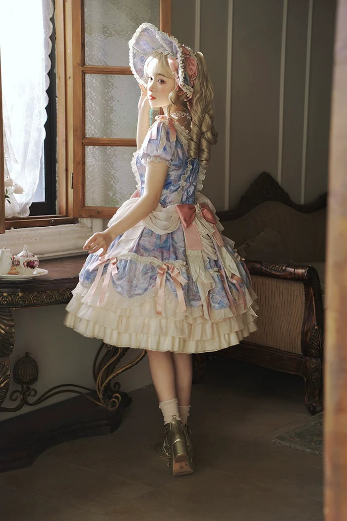 Alice Girl - Angel Heart - Sweet Lolita OP Dress, Tiered Ruffles