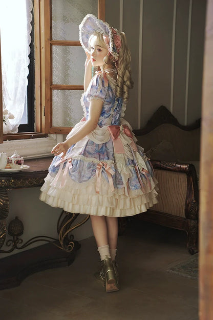 Alice Girl - Angel Heart - Sweet Lolita OP Dress, Tiered Ruffles