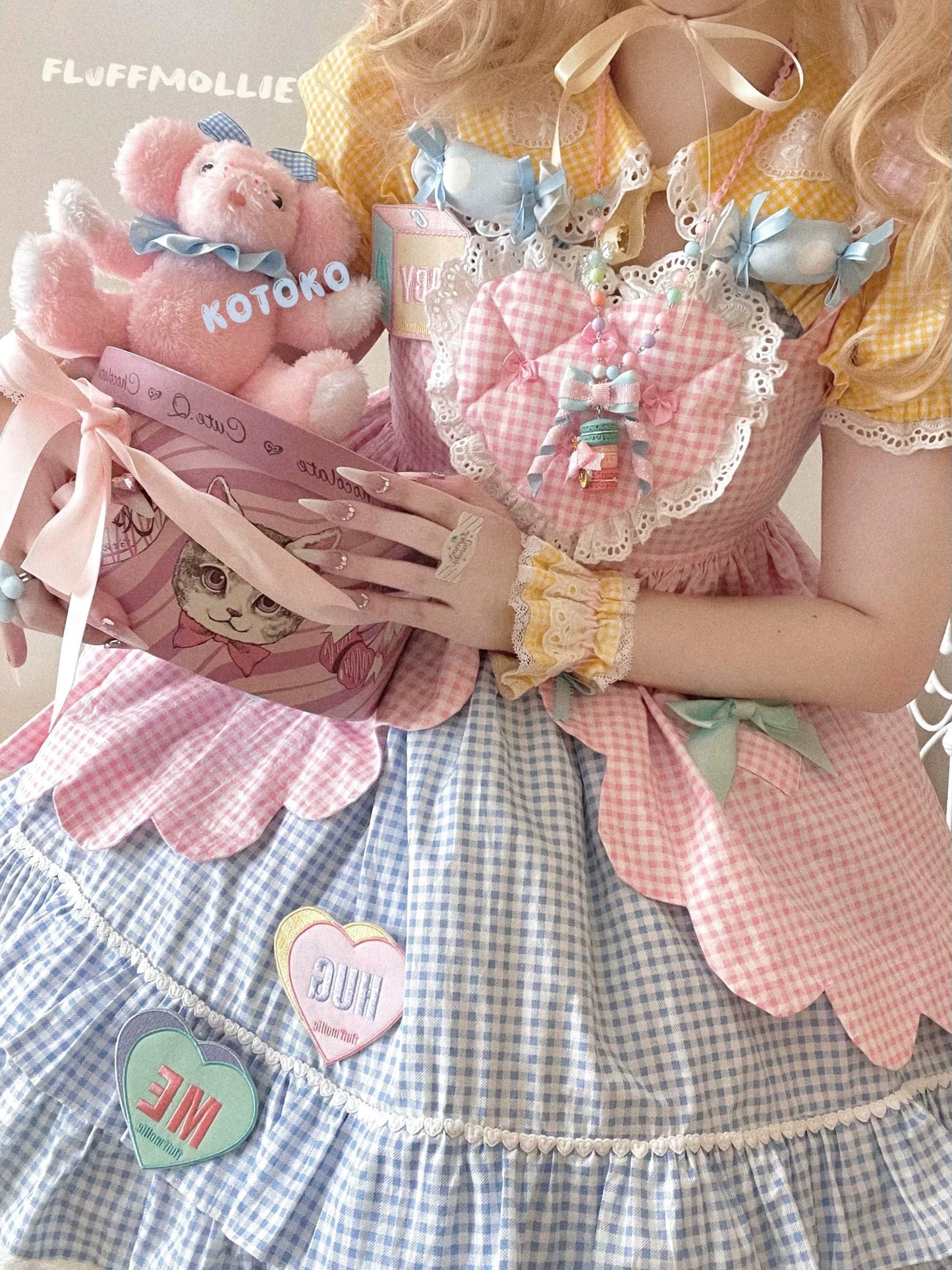 Fluff Mollie - Bean Breakfast - Sweet Lolita Overskirt Daily Daily Petaled Skirt