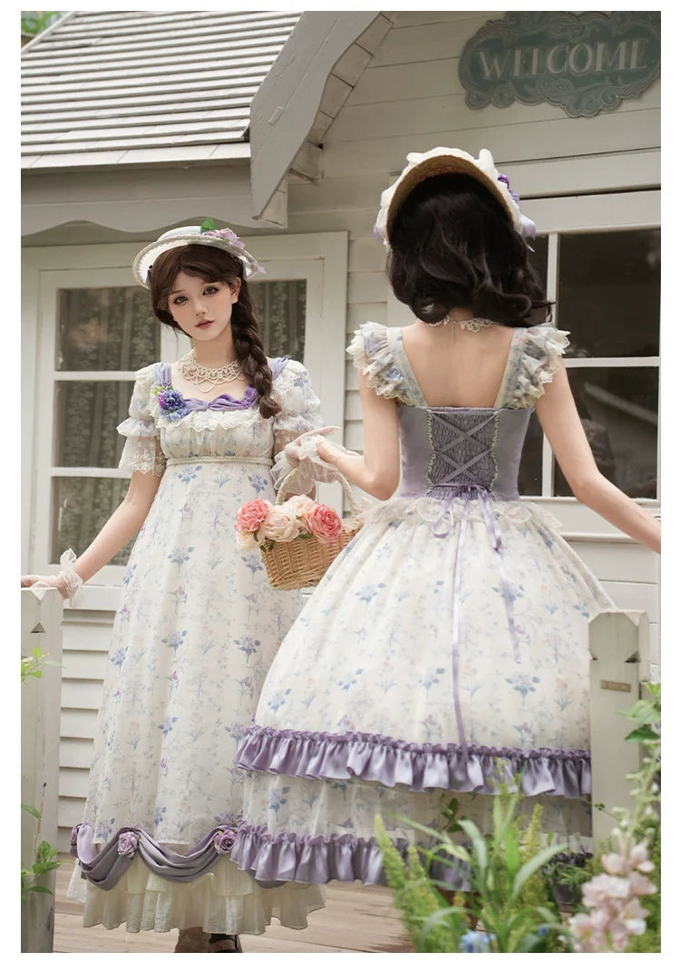 With PUJI - Iris Secret - Twins Lolita Summer Dress, Empire OP, Bodice JSK
