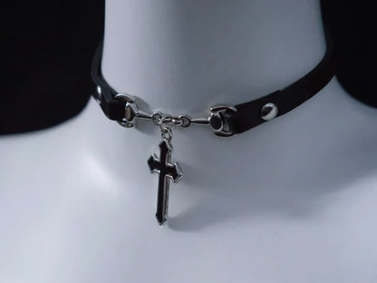 Strange Sugar - Gothic Lolita Choker with Cross Pendant