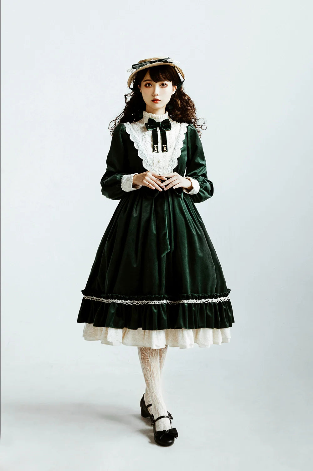Miss Point - Customized Lolita Dress Vintage Elegant Velvet OP Dress