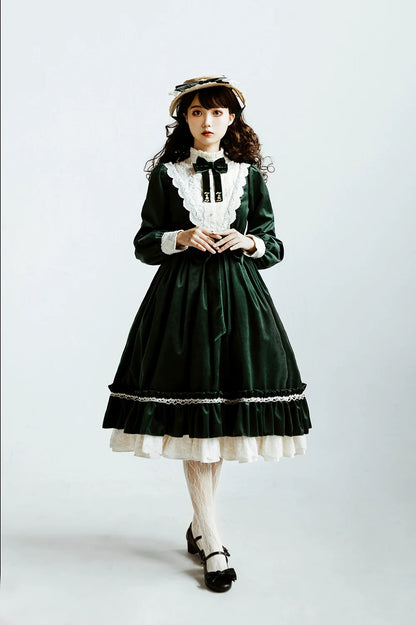 Miss Point - Customized Lolita Dress Vintage Elegant Velvet OP Dress