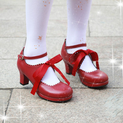 Sosic - Qing Mengnuo - Elegant Lolita Satin High Heel Handmade Shoes