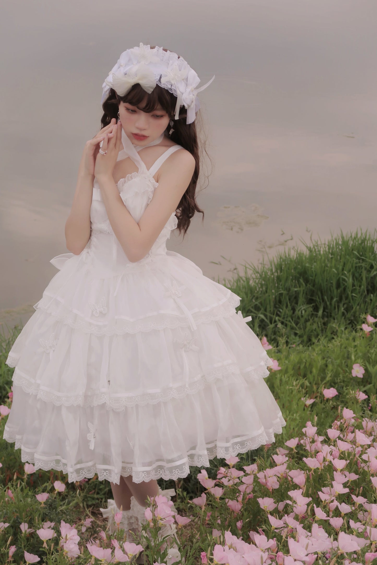 MEEKWIND - Miss Flora - Light Bridal Lolita Dress Gauze OP and JSK