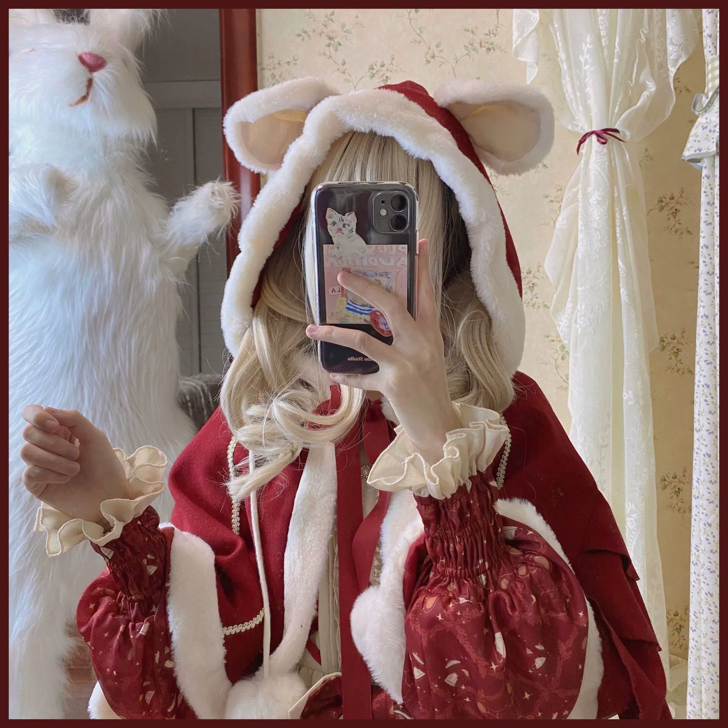 Matutu - Sweet Bear Gift House - Sweet Lolita Suit Christmas Lolita OP and Cape