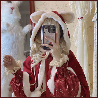 Matutu - Sweet Bear Gift House - Sweet Lolita Suit Christmas Lolita OP and Cape