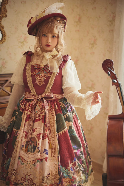 Miss Point - Kaleidoscope - Retro Lolita Dress Oil Painting Print JSK Dress Customized