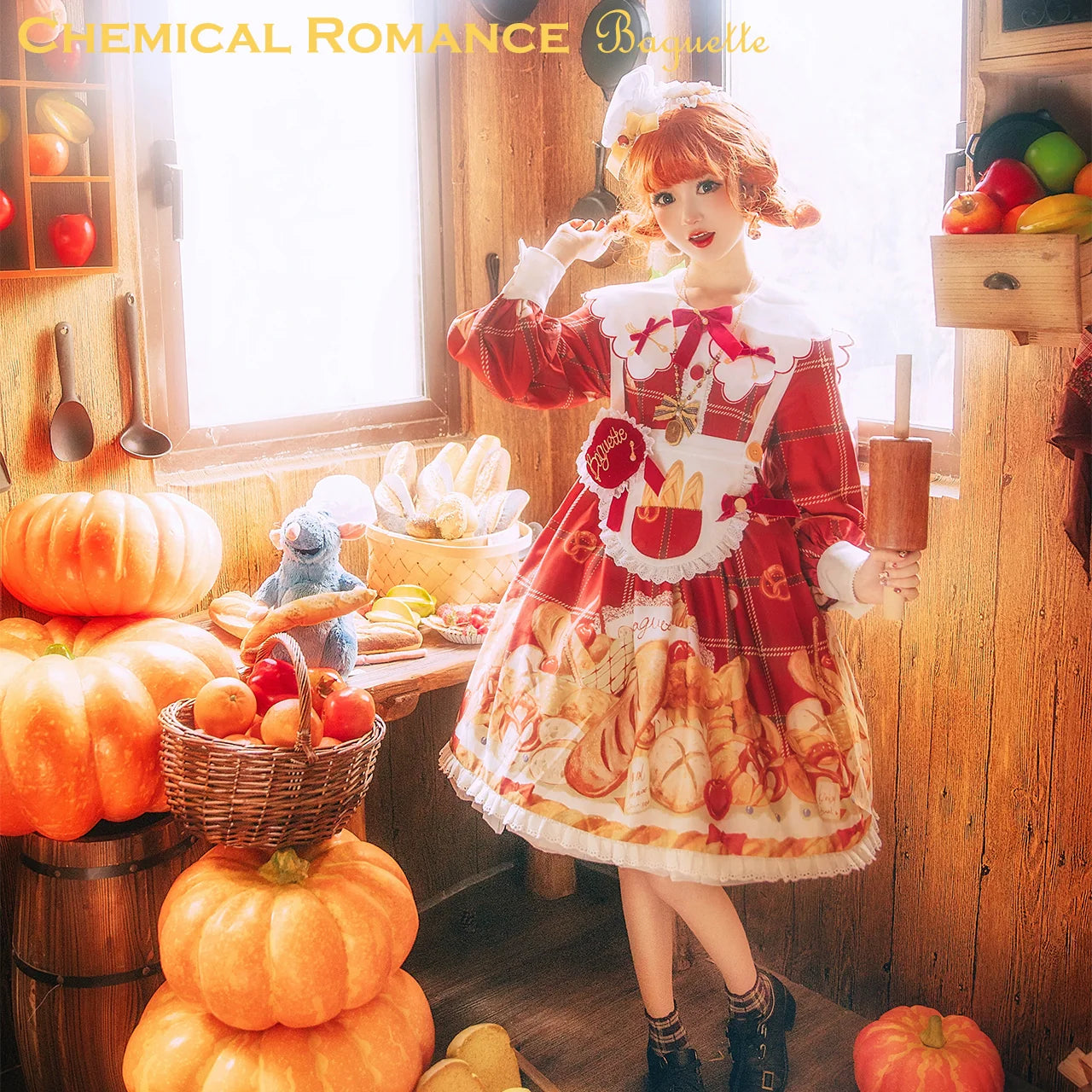 Chemical Romance - Freshly Baked Bread - Sweet Lolita OP Dress Long Sleeve Dress