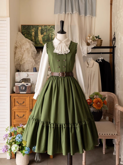 Forest Wardrobe - Little Manor - Classical Lolita JSK Dress & Long Sleeve Blouse