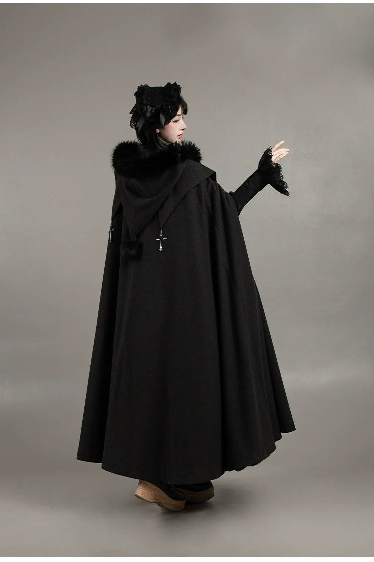 With PUJI - Letter and Poetry ﾂｷ Raven's Night Song - Gothic Lolita Black Cloak