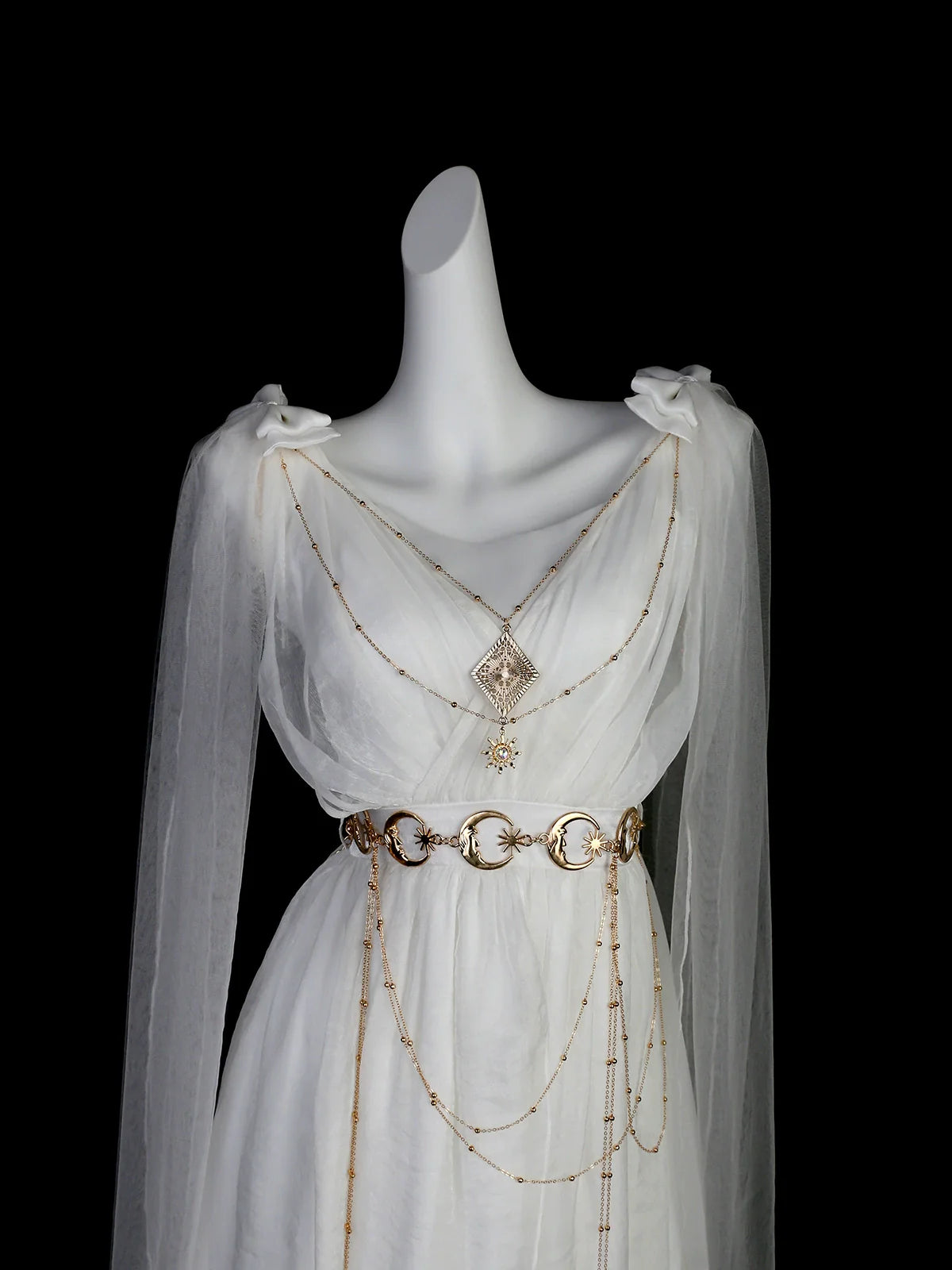 Cornfield Lolita - Divine - Elegant Greek Mythology Style Lolita JSK Irregular Hem White JSK Dress