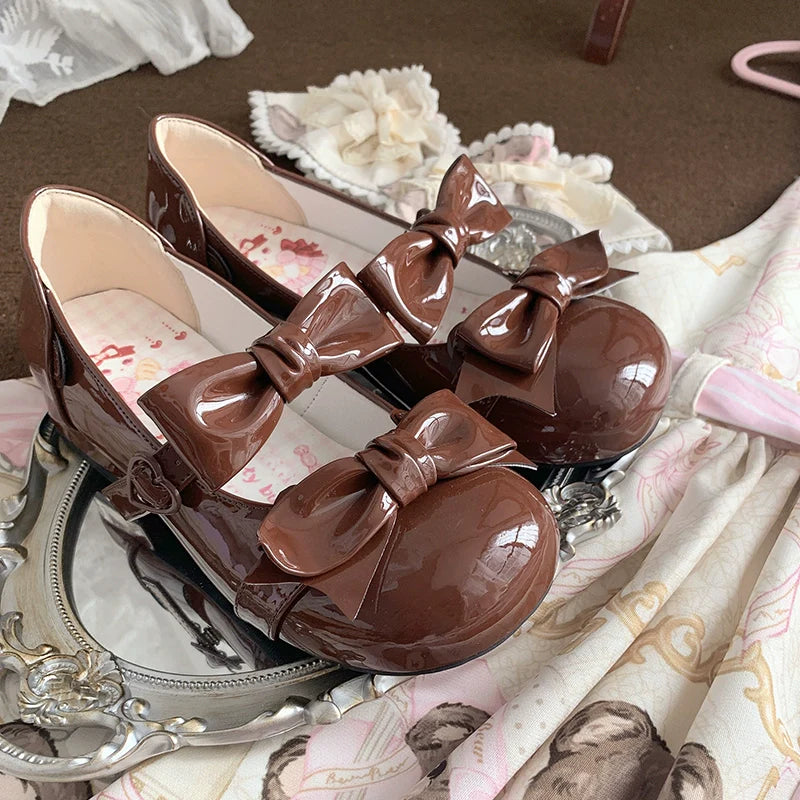 Beauty Bunny - Kawaii Lolita Shoes Low Heels Round Toe PU Shoes