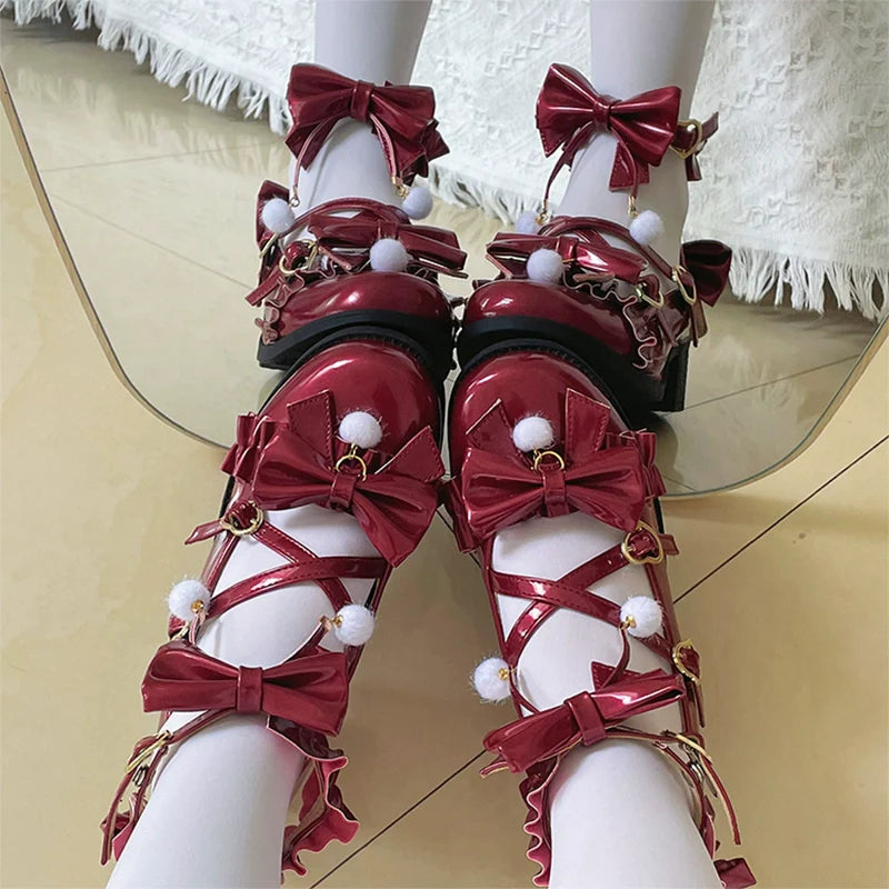 Fairy Godmothe - Preppy Style Flat Shoes Mid Heel Round Toe Lolita Shoes