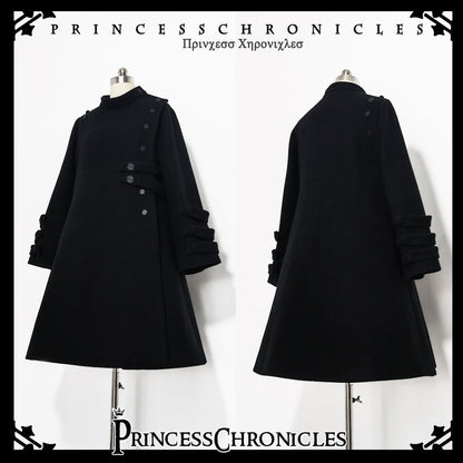 Princess Chronicles - Ouji Lolita Winter Black Long Coat