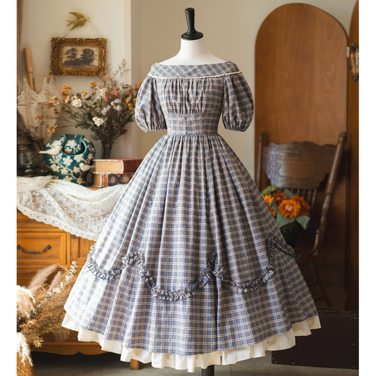 Forest Wardrobe - Forest Picnic - Classic Lolita OP Dress with Off-Shoulder and Lifting Hem