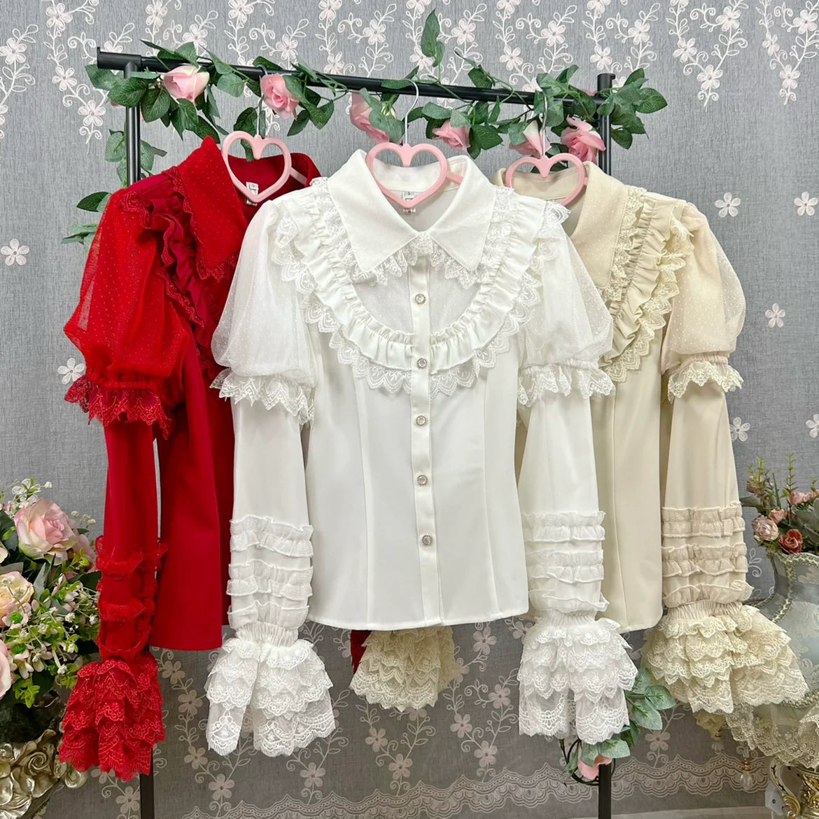 DMFS Lolita - Sweet Lolita Shirt Peter Pan Collar Blouse Detachable Sleeves