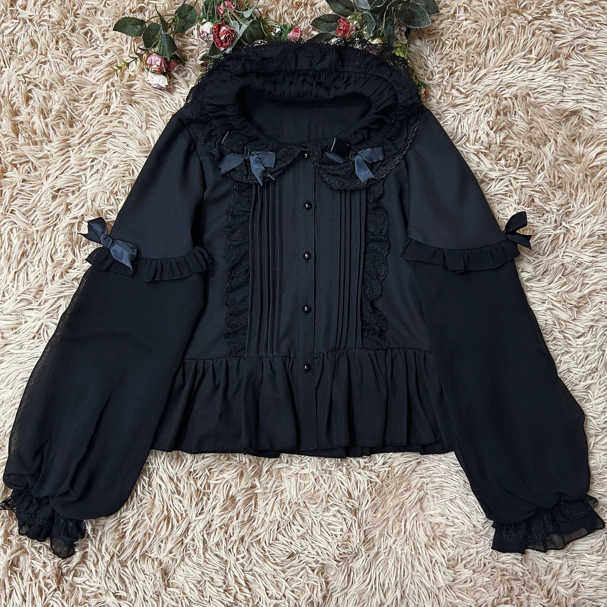 DMFS Lolita - Sweet Lolita Blouse Double-layered Puff Sleeves Lolita Shirt