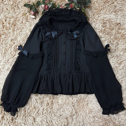 DMFS Lolita - Sweet Lolita Blouse Double-layered Puff Sleeves Lolita Shirt