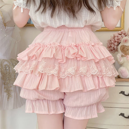 Sugar Girl - Cotton Sweet Lolita Bloomers, Tiered Ruffle