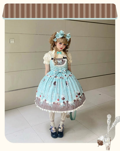 Sweet Dream Sheep - Sweet Dessert - Green Lolita Jumper Dress Lolita Headwear