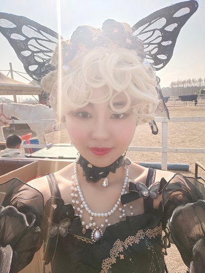 Fairy Tales - Embroidered Gothic Bridal Hairclip Hanfu Lolita Headwear