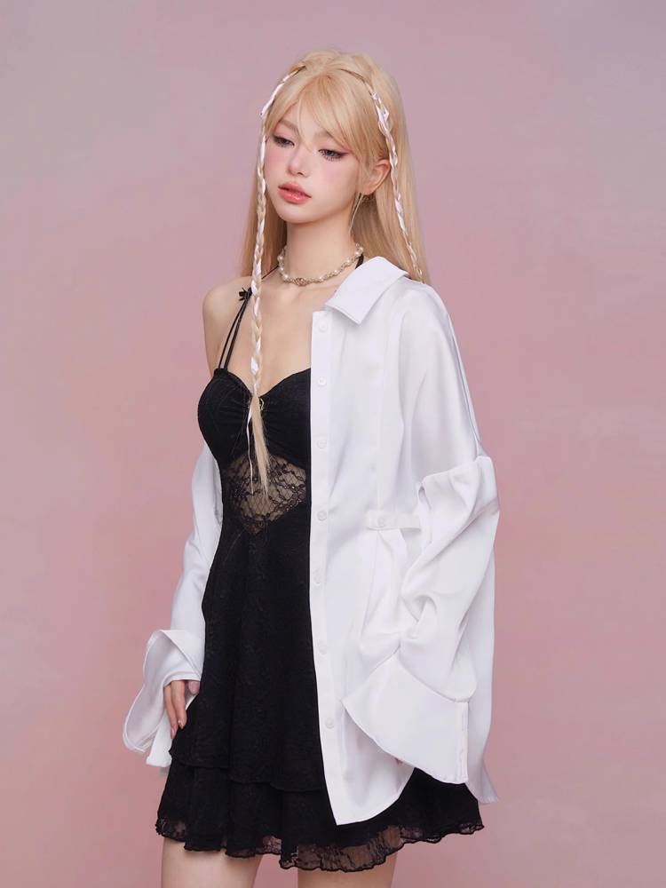 See-through suspender dress【s0000008933】