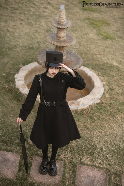 Princess Chronicles - Ouji Lolita Winter Black Long Coat