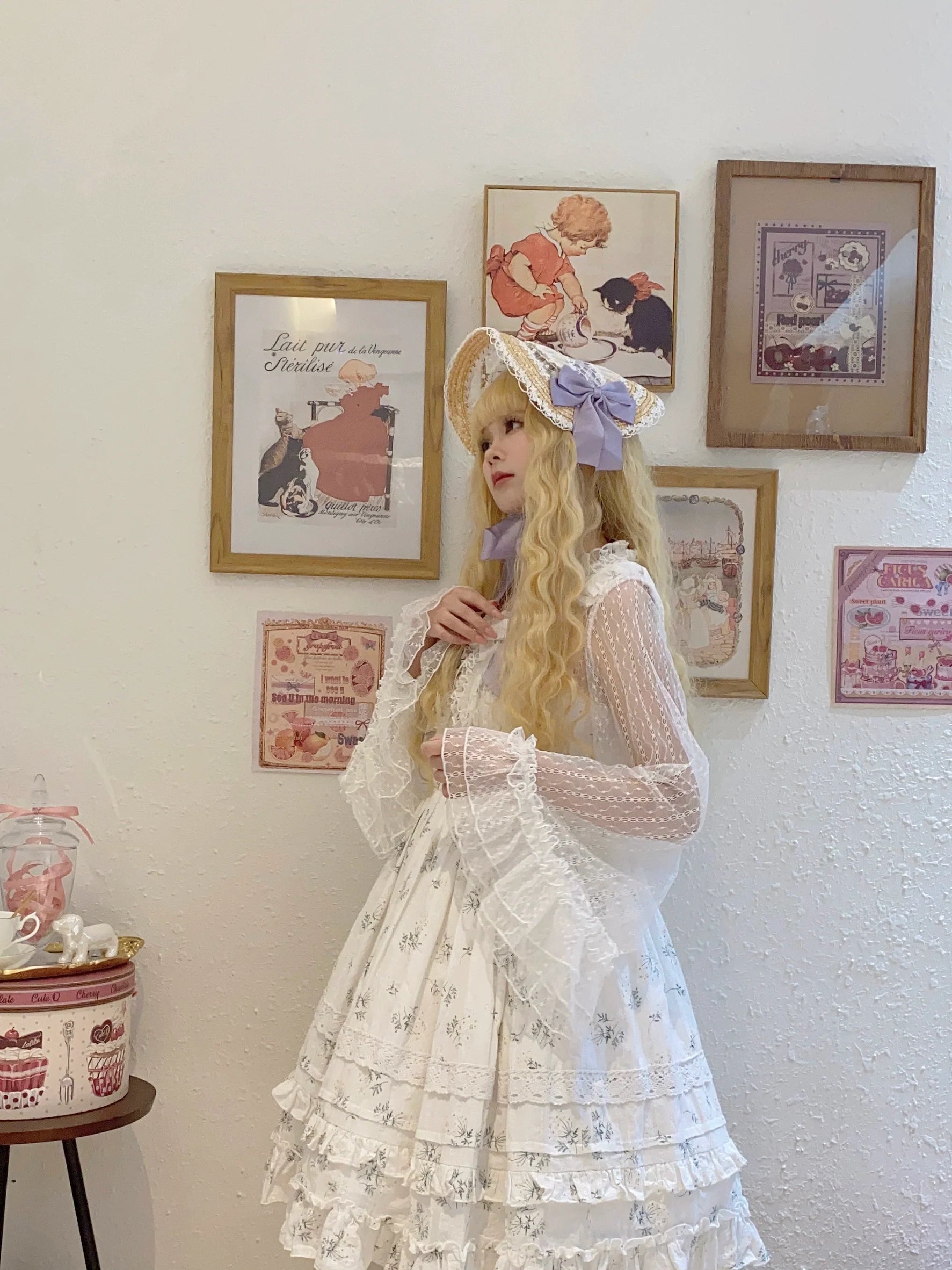 Magic Tea Party - Flower - Classic Lolita Tulle Cardigan with Princess-Sleeves