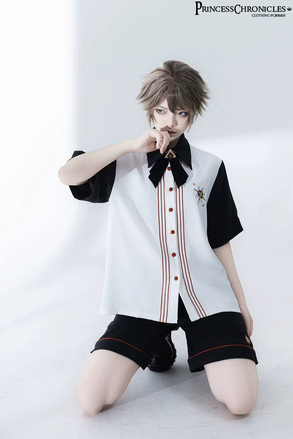 Princess Chronicles - Floral Intoxication - Retro Ouji Lolita Short Sleeve Shirt and Embroidered Shorts Set