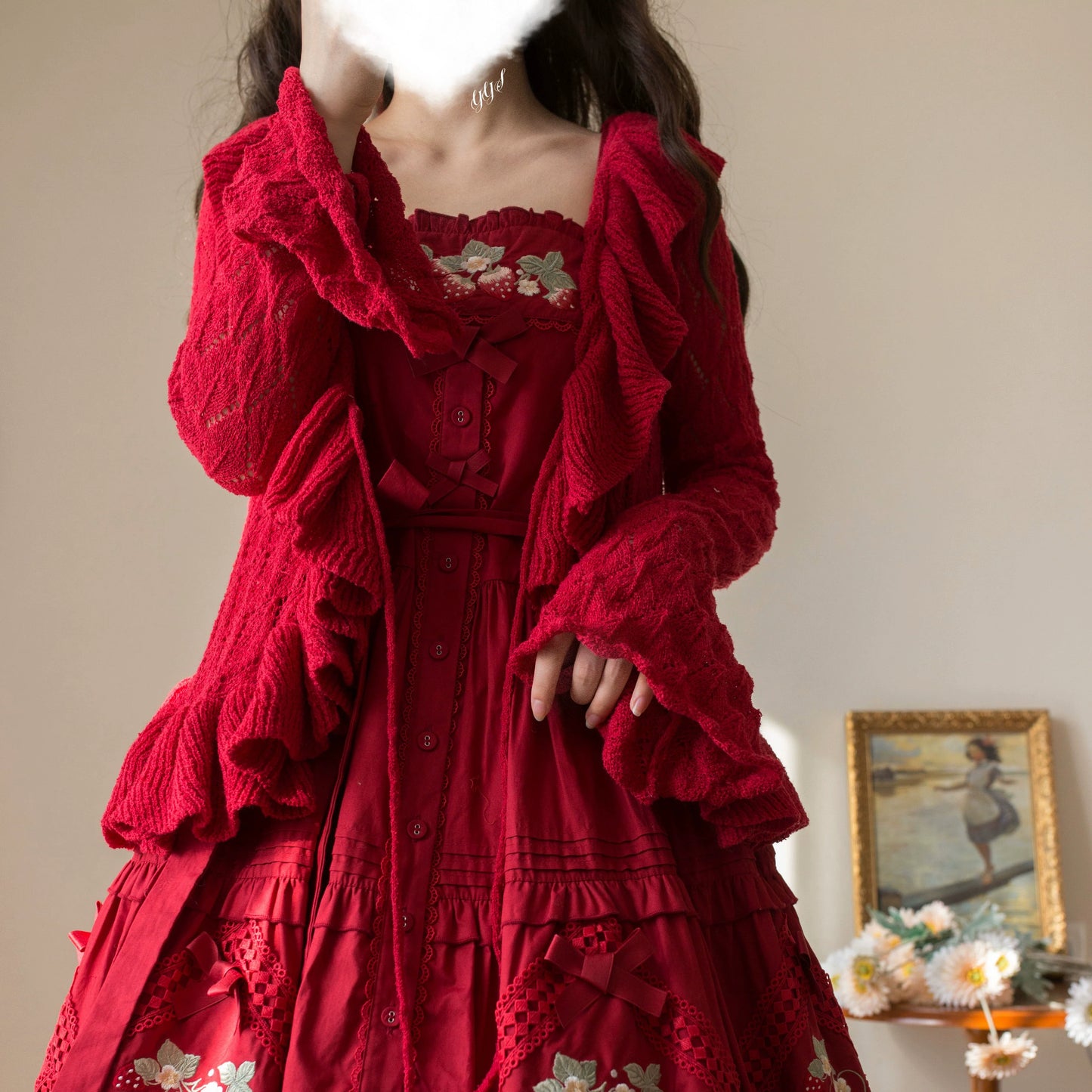 MIST - Sunset Bouquet - Elegant Lolita Cardigan, Flounce Hem