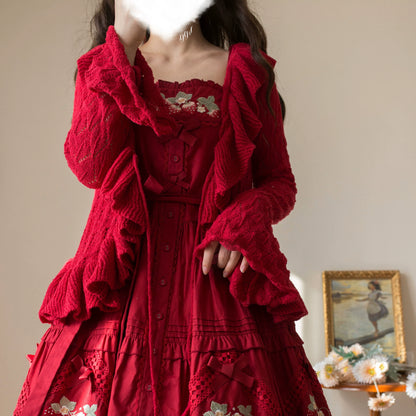 MIST - Sunset Bouquet - Elegant Lolita Cardigan, Flounce Hem