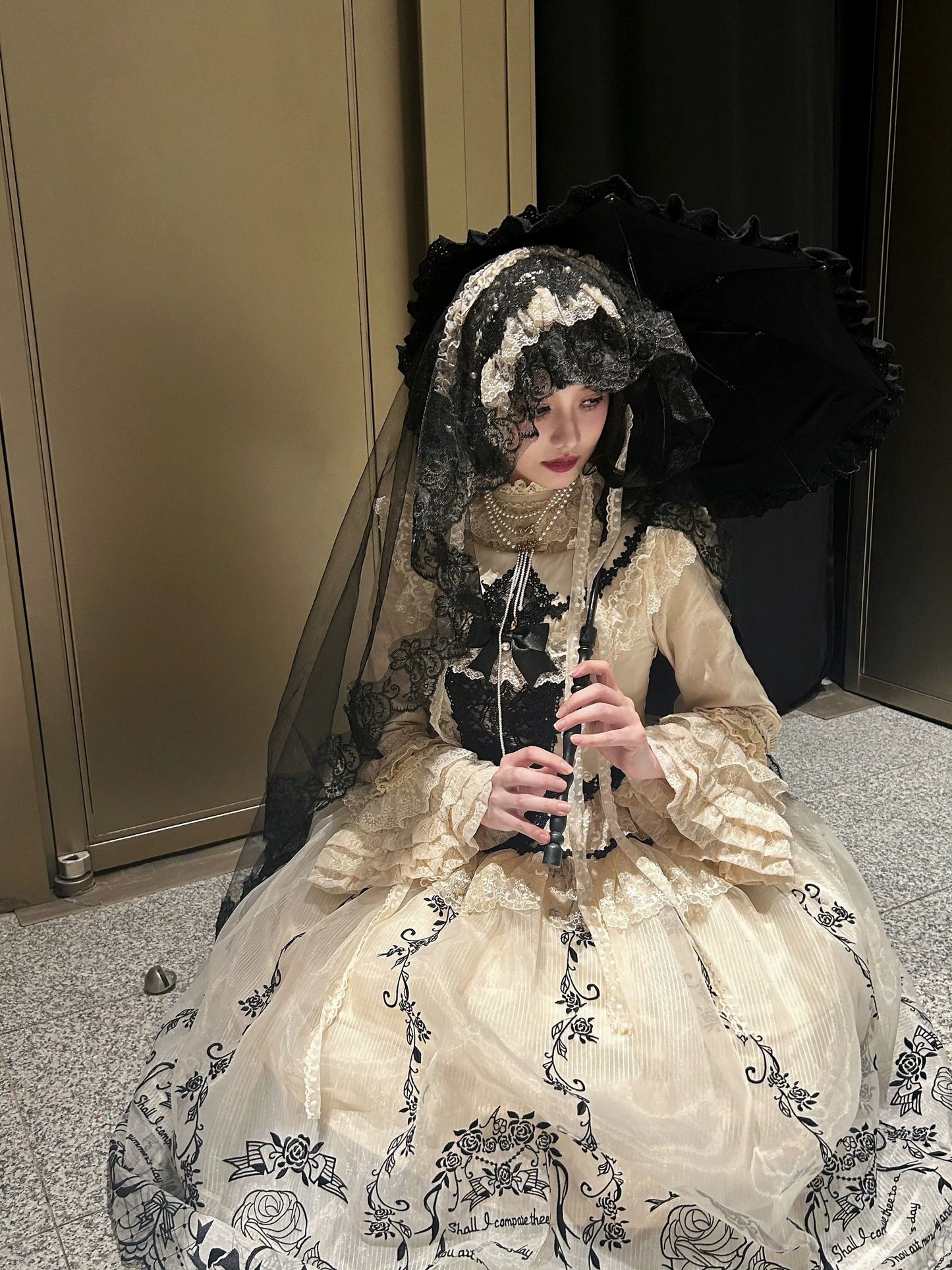 AuroraBorealis - Moonshadow - Gorgeous Wedding Lolita Dress Set Embroidered JSK SK and Bodice