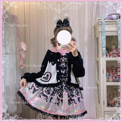 MIST - Beating Heart - Sweet Lolita Thick Sweater Coat Puff Sleeve